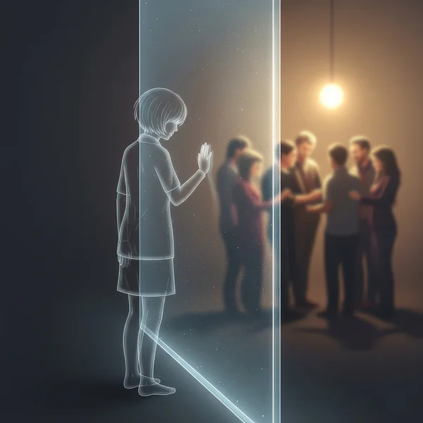 Conceptual image of social inhibition for AVPD symptoms.