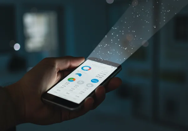 Person looking at test results, illuminating feelings with a flashlight