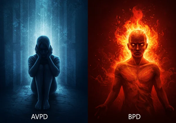 Abstract image representing the emotional contrast between AVPD and BPD.