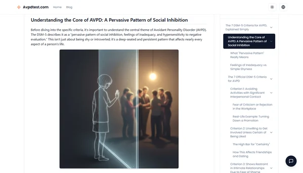 7 เกณฑ์ DSM-5 สำหรับ AVPD อธิบายอย่างง่าย