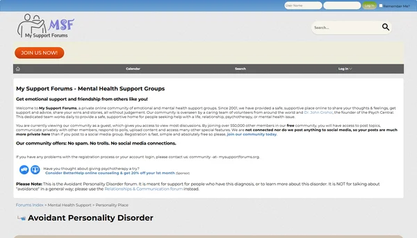 โรคบุคลิกภาพหลีกเลี่ยง - ฟอรัมสนับสนุนของฉัน