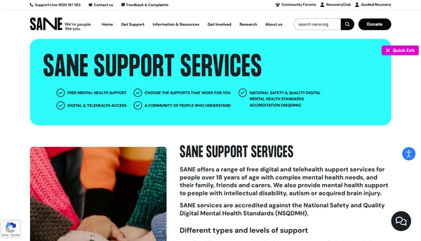 SANE Australia สนับสนุน
