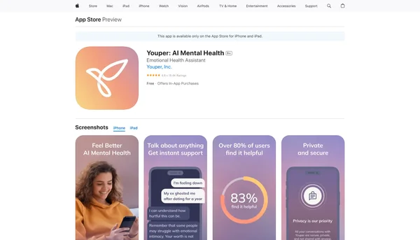Youper: ผู้ช่วยสุขภาพจิต AI