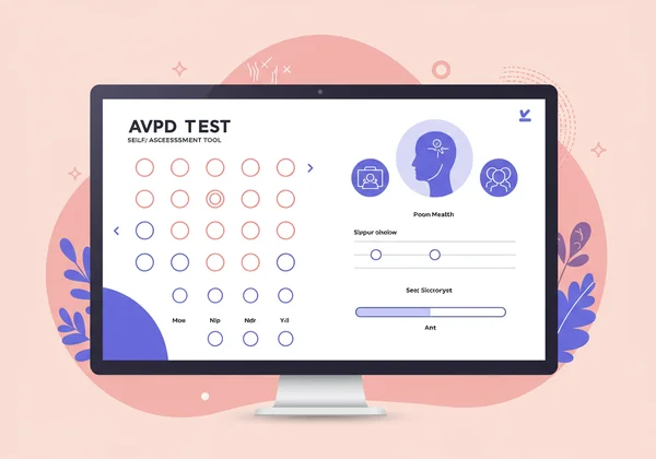 Interface of an online AVPD self-assessment tool.
